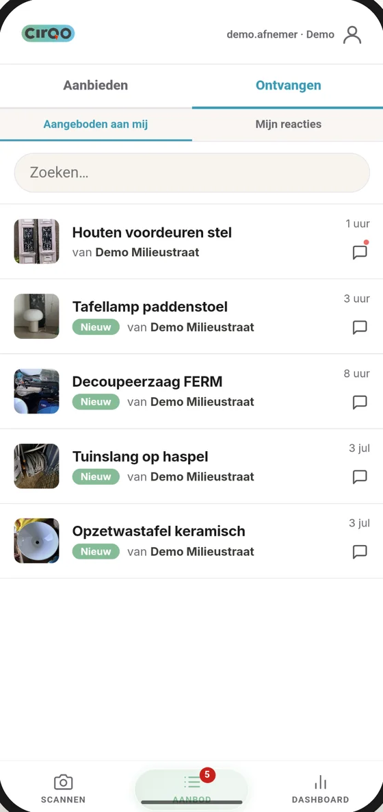 Cirqo app: aanbod zichtbaar bij afnemers in de regio